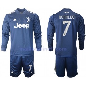 Maillot de Foot Juventus Cristiano Ronaldo 7 Extérieur 2020-21 Manches Longues - Enfant